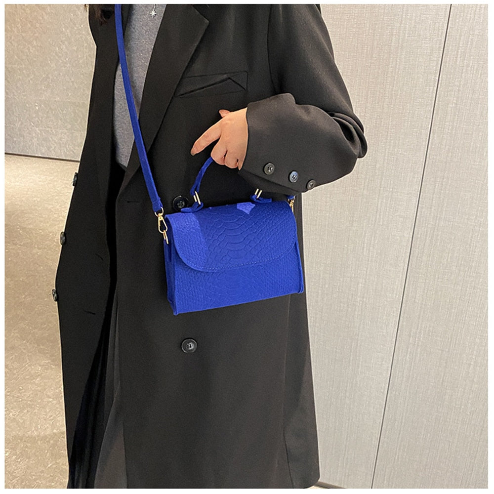 Antmvs Antmvs Crocodile Embossed Niche Crossbody Bag Solid Color Girl Luxury Totes Female Korean Trend Handbags Leather  Shoulder Bag