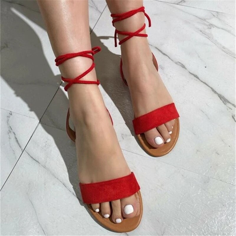 antmvs  Summer Shoes For Women Sandals Fashion Straps Ladies Pen Toe Shoes Woman Round Toe Flat Casual Sandal Outside Female Sandalias