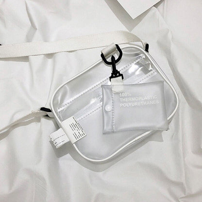 Antmvs Antmvs Jelly Small Phone Bags With Card Holder Wide Straps Flap Causual PVC Transparent Clear Woman Crossbody Bags Shoulder Bag Handbag