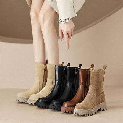 Antmvs  New Autumn Winter Chimney Boots Chelsea Boots Women Shoes Round Toe Boots Casual Chunky Platform Boots For Women Botines