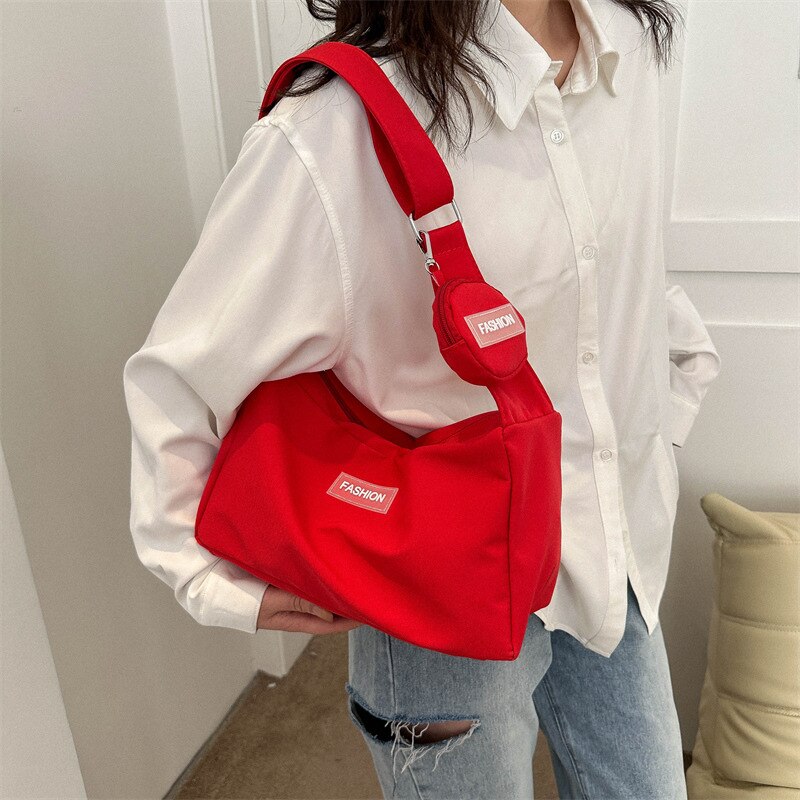 Antmvs Antmvs INS Fresh Campus Canvas Bag  Spring New Style Bag Women's Bag Fashion Network Red Girl One Shoulder Crossbody Bag