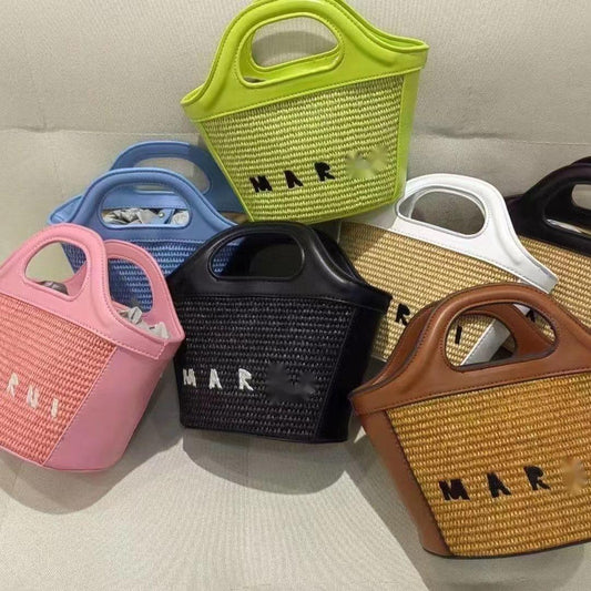 Antmvs Antmvs  Summer Basket Fashion Brand Straw Woven Handbag Marnis Design Shoulder Bag Y2k Women Straw Dumpling Crossbody Bag Shopping Bag