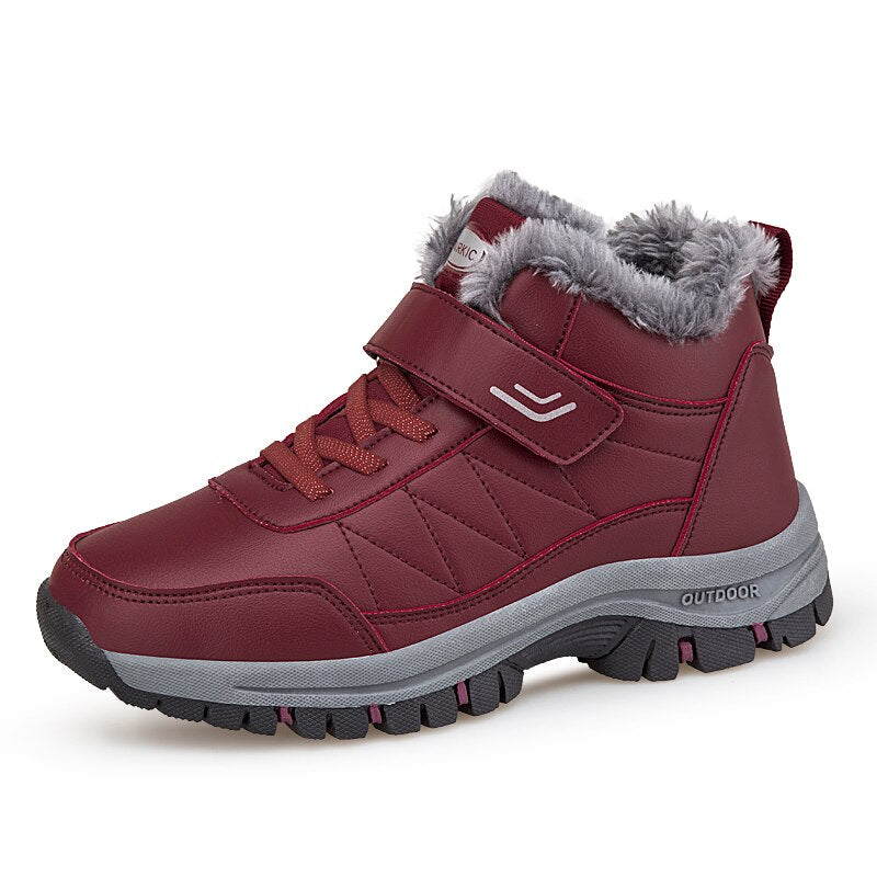 Antmvs Winter Women Boots With Fur Warm Snow Women Non-Slip Boots Men Work Casual Shoes Sneakers High Top Mom And Dad Jogging Shoes