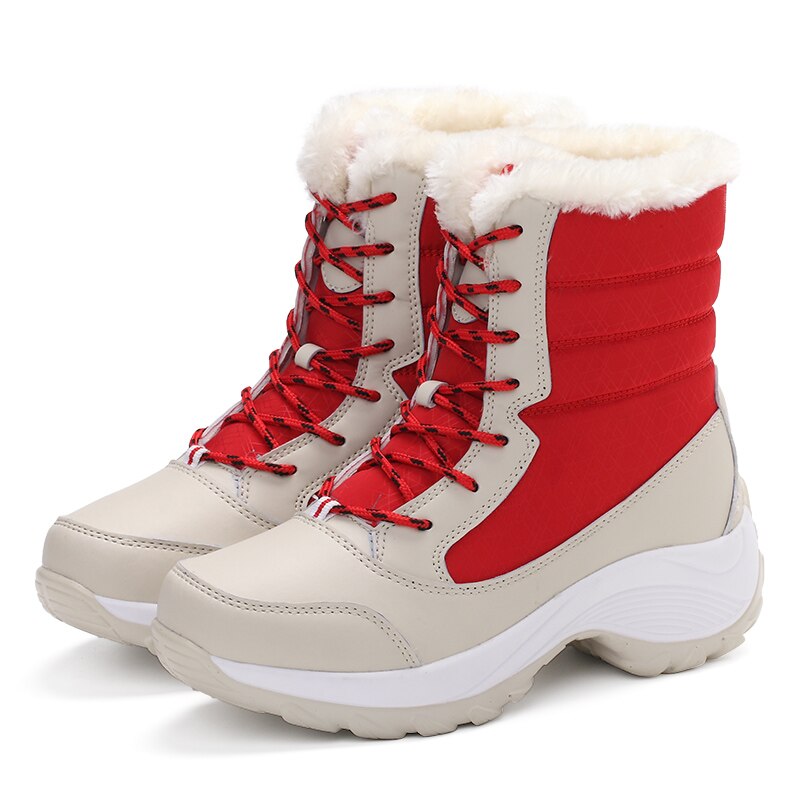 Antmvs Snow Boots Women Winter Plus Velvet Woman Shoes Warm Boots Upset To Keep Warm Thick Cotton Furry Red Women Boots Botas De Mujer