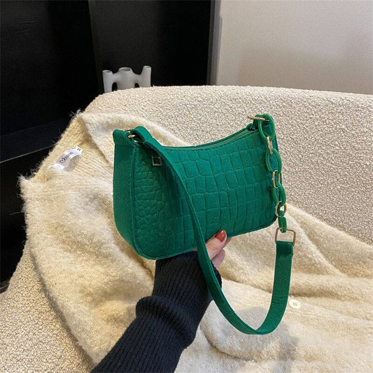 Antmvs Antmvs   Felt Shoulder Bags for Women Women's Subaxillary Bag Design Advanced Texture Armpit Handbags Purses Crescent Saddle Bag