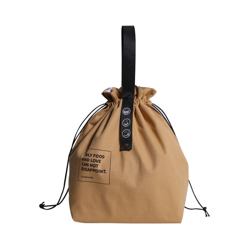 Antmvs Antmvs Lunch Bag Canvas Drawstring Thermal Insulation and Cold Storage High Capacity Camping Student Office Worker