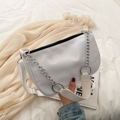 Antmvs Antmvs  Fashion Retro Women's Handbag Underarm Bag Casual Women's Shoulder Bag Solid Color Zipper Handbag for Women