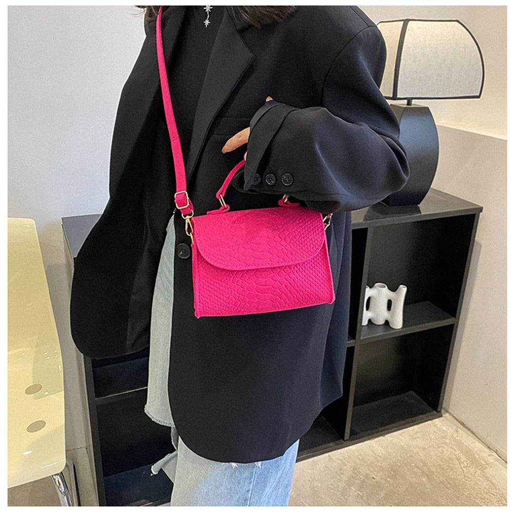 Antmvs Antmvs Crocodile Embossed Niche Crossbody Bag Solid Color Girl Luxury Totes Female Korean Trend Handbags Leather  Shoulder Bag