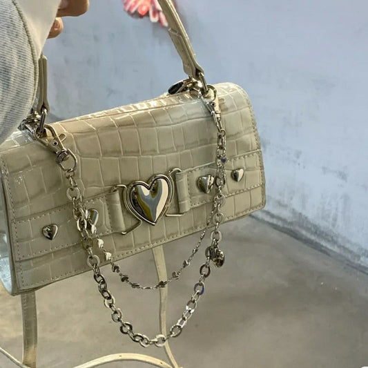 Antmvs PU Leather Women Small Square Shoulder Bags Cool Girls Female Clutch Purse and Handbags Crocodile Pattern Ladies Crossbody Bags