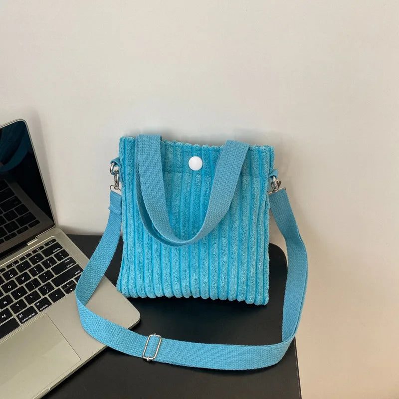 Antmvs Antmvs - Mini Tote Bag Women Corduroy Zipper Shoulder Bag Spring Summer New Fashion Handbag Single Shoulder Bag Crossbody Small