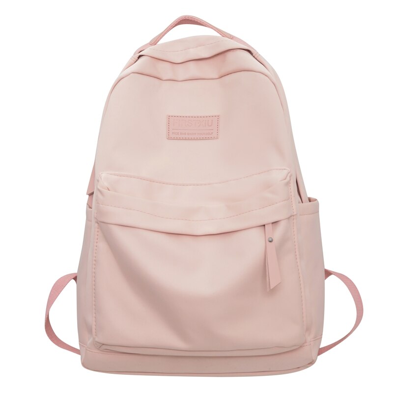 Antmvs Antmvs  Fashion Nylon Anti-Theft Backpack Fashion Women Backpack Pure Color Cute School Bag for Teenage Girls Travel Shoulder Backbag