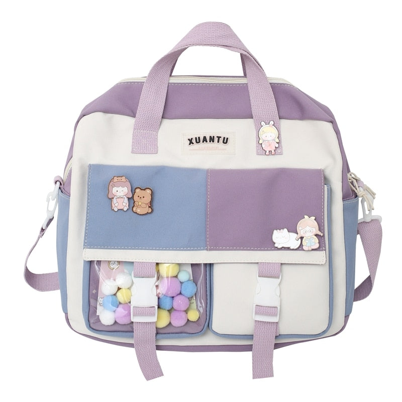 Antmvs Antmvs  Contrast Color Korean Style Women's Backpack Women's Bag  Trend Multifunctional Schoolgirl's Nylon Fabric School Bag Kawaii