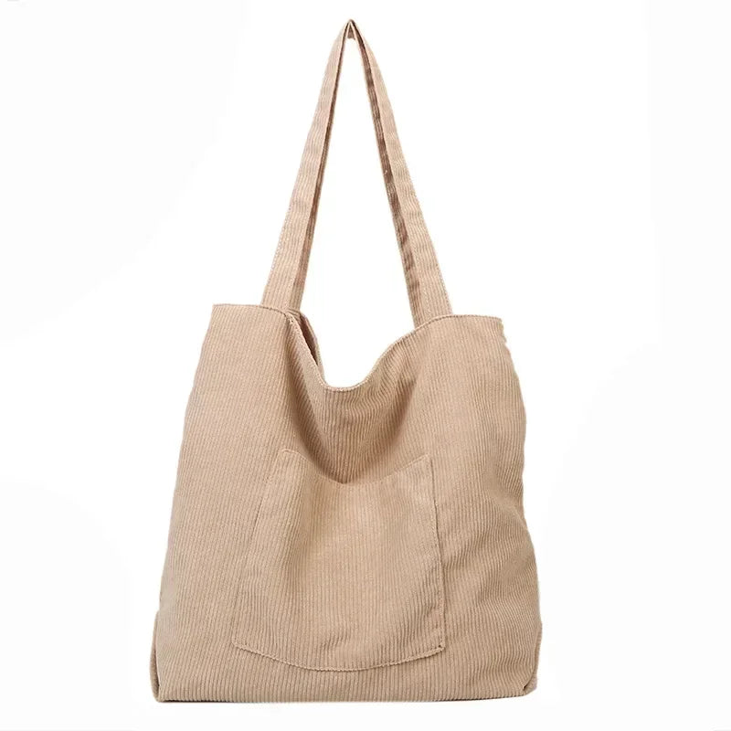 Antmvs Antmvs -  New Women's Corduroy Tote Bag Large Shoulder Hobo Bags Casual Handbags Large Capacity Female Shopping Work Commuting Bag