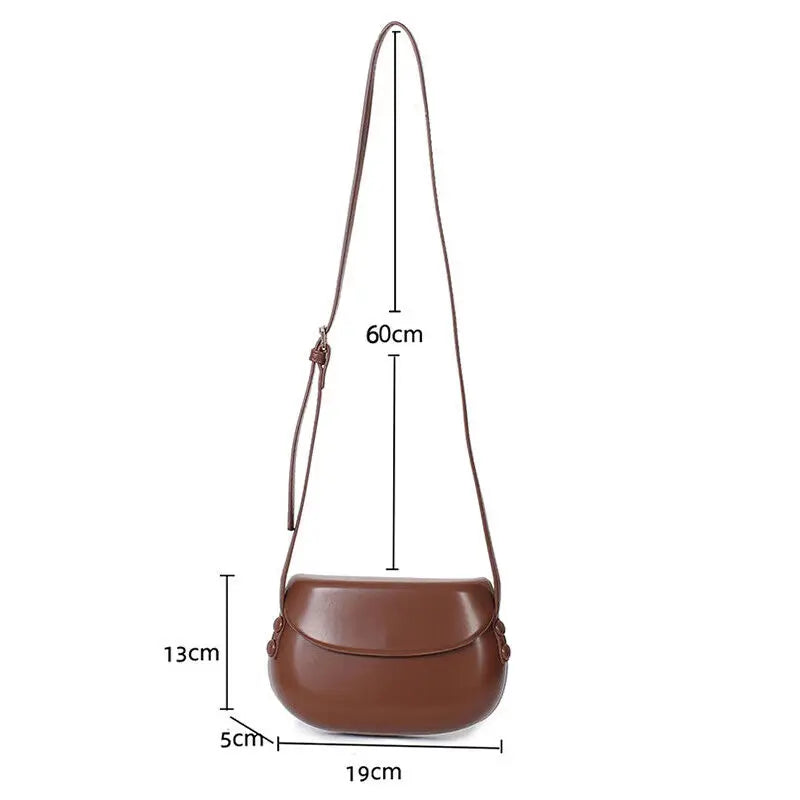 Antmvs Antmvs - Fashion Pu Leather Saddle Armpit Bags Chain Crossbody Bag Ladies Vintage Underarm Handbags Shoulder Bag Flap Messenger Pouch