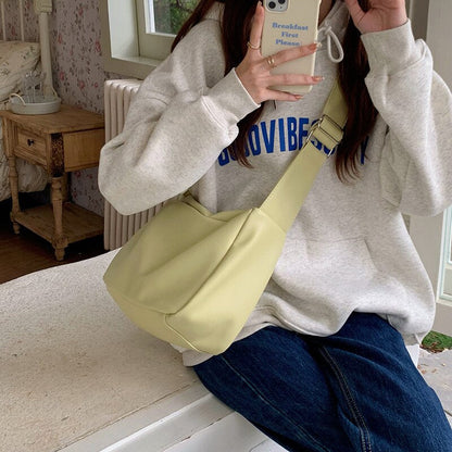 Antmvs Antmvs  Large Capacity Bag Women's  New Soft Leather Commuting Tote Bag College Students' Shoulder Bag Messenger Bag