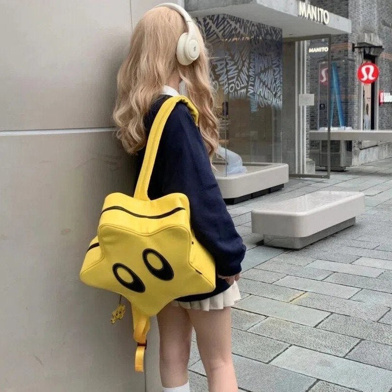 Antmvs Antmvs  Korean Y2K Cartoon Fashion Student Schoolbag Big Eyes Star Design Backpack Large Capacity Waterproof Girls Travelling Bag