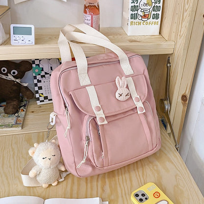 Antmvs Antmvs  Women's Nylon Backpack Candy Color Waterproof School Bag Teen Girls Contrast Color Shoulder Bag Women's Backpack Mochila