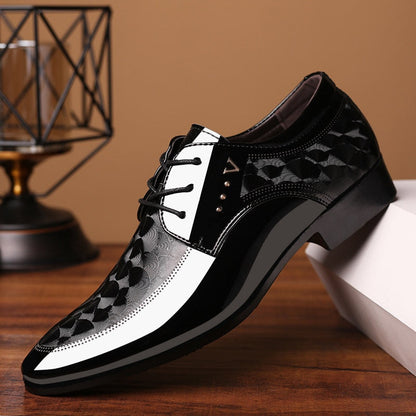 antmvs   Men Leather Shoes Spring New Fashion Bright Business Formal Wear Shoes Comfortable Breathable Large Size Male Shoes