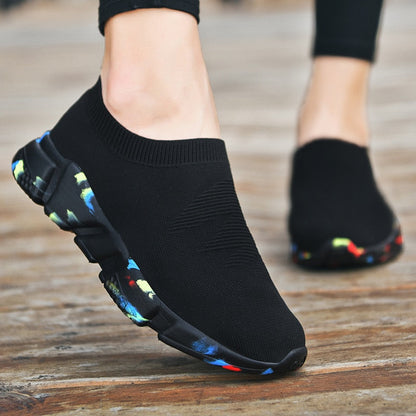 Antmvs  Mesh Women Sneakers Breathable Women Flat Shoes Lightweight Casual Shoes Ladies Lace-Up Black Couple Color Socks Shoes