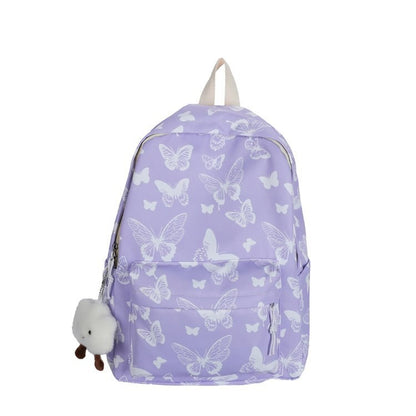 Antmvs Antmvs  Butterfly Pattern Korean Version University Student Backpack Girls' Nylon Bag Without Pendant Short Distance Travel Bag Portable