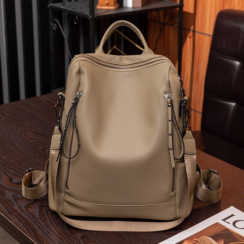 Antmvs Antmvs  Black Vintage Large Capacity Female Mini Backpack Small PU Hiking Backpacks Waterproof Fashion Blue Women Elegance Bags