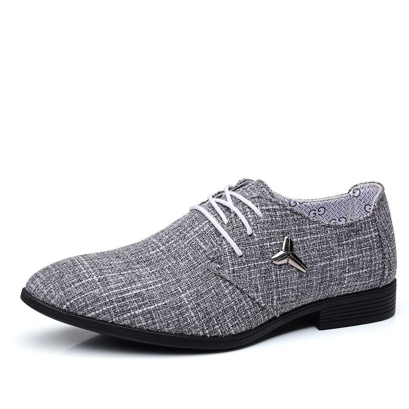 Antmvs  Men's Plus Size Shoes Breathable Pointed Linen Canvas Dress Shoes For Men Business Casual Shoes Male Beijing Old Cloth Footwear