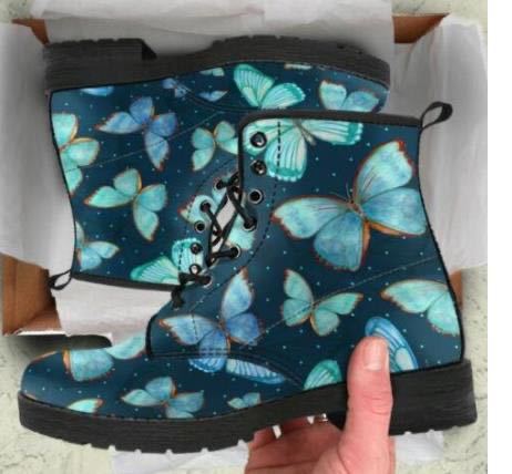 antmvs Skull Flower Print High-Top Boots Women Boot Autumn Winter Fashion Women Tooling Ankle Boots Women Boots Women Botas Mujer