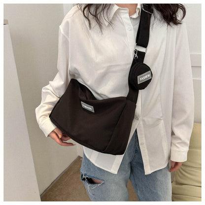 Antmvs Antmvs INS Fresh Campus Canvas Bag  Spring New Style Bag Women's Bag Fashion Network Red Girl One Shoulder Crossbody Bag