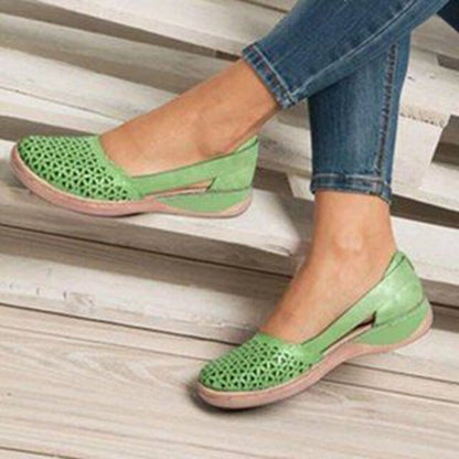 Graduation Gift New Fashion Women Shoes Breathable Hollow Slip-On Flat Loafers Comfortable Outdoor Sports Round Head Casual Shoes