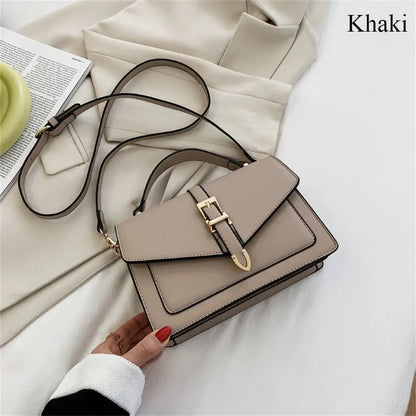 Antmvs Antmvs - Solid Color Messenger Shoulder Bag Portable PU Leather Handbag Crossbody Bag Women Ladies