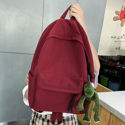 Antmvs Antmvs  Simple Female Backpack Women Canval School Bag For Teenage Girl Casual Shoulder Bag Solid Color Rucksack Quality Travel