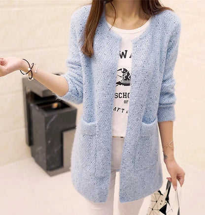 Women's Sweaters Autumn Winter Cardigan for Women Korean Fashion Loose Mohair Sweaters Crochet Cardigan Female Knitted Tops