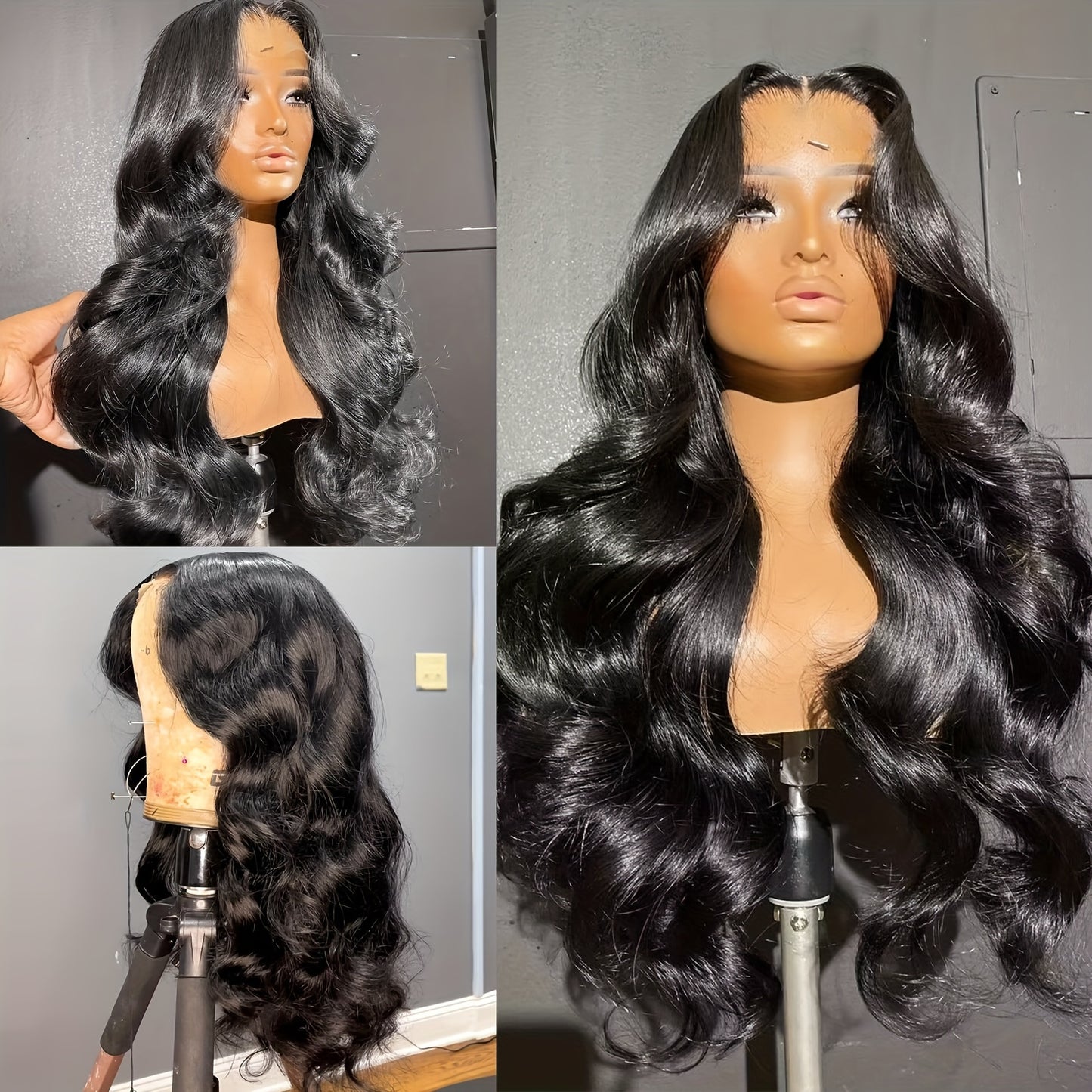 13x4 Body Wave Lace Front Glueless Wavy Wig Cap Headband Curly Wig for Women - 180% Density, Synthetic, Heat Resistant, 26 Inch Long, Basics Style for Daily Party and Special Occasions