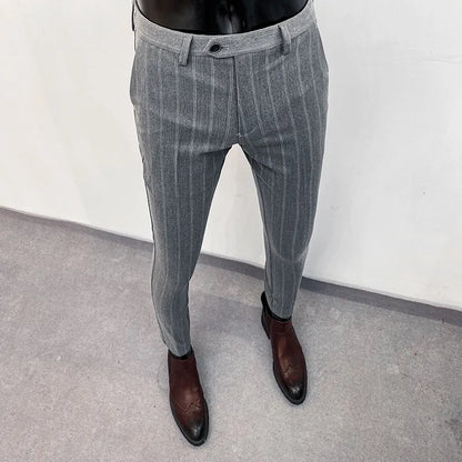 Men's Pants Men Suit Pants Formal Trousers Pantalone Hombre Stretch Slim Solid Color Casual Dress Full Length Pants Fashion Men Clothing 230524