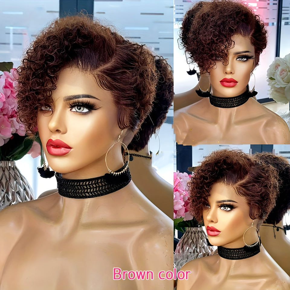 13x1 Lace Front Curly Wave Bob Wig - 150% Density, Preplucked Hairline, Transparent Deep Wave Lace Wig for Women and Men - Unisex, Basics Style, Suitable for All