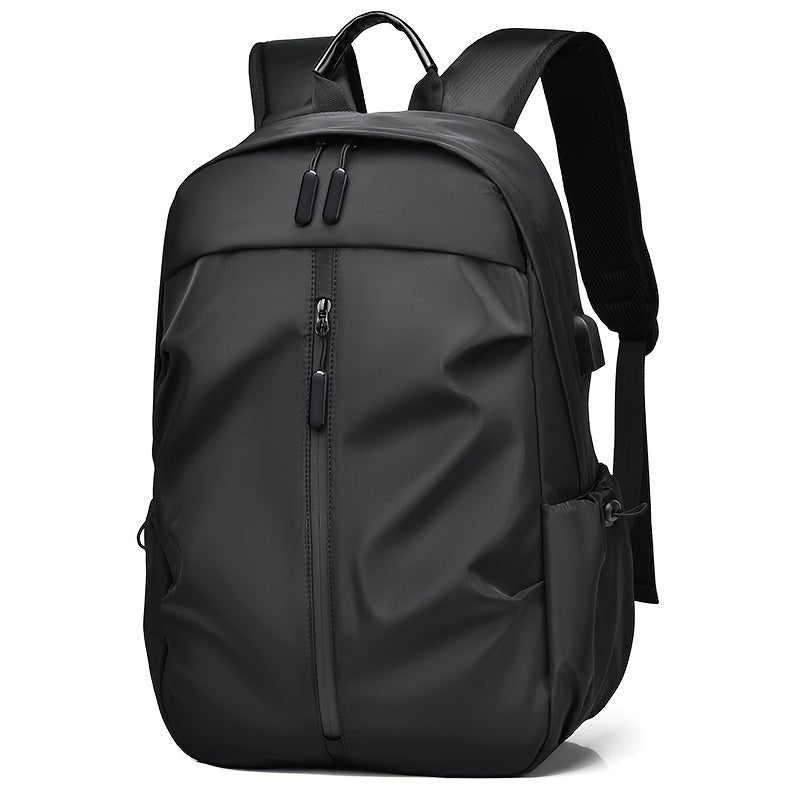 Water-Resistant Oxford Backpack for Men - Adjustable Straps, Polyester Lining, and Multiple Compartments for College, Daily Commute, and Office - Stylish, Business-Ready, and Durable Travel Companion