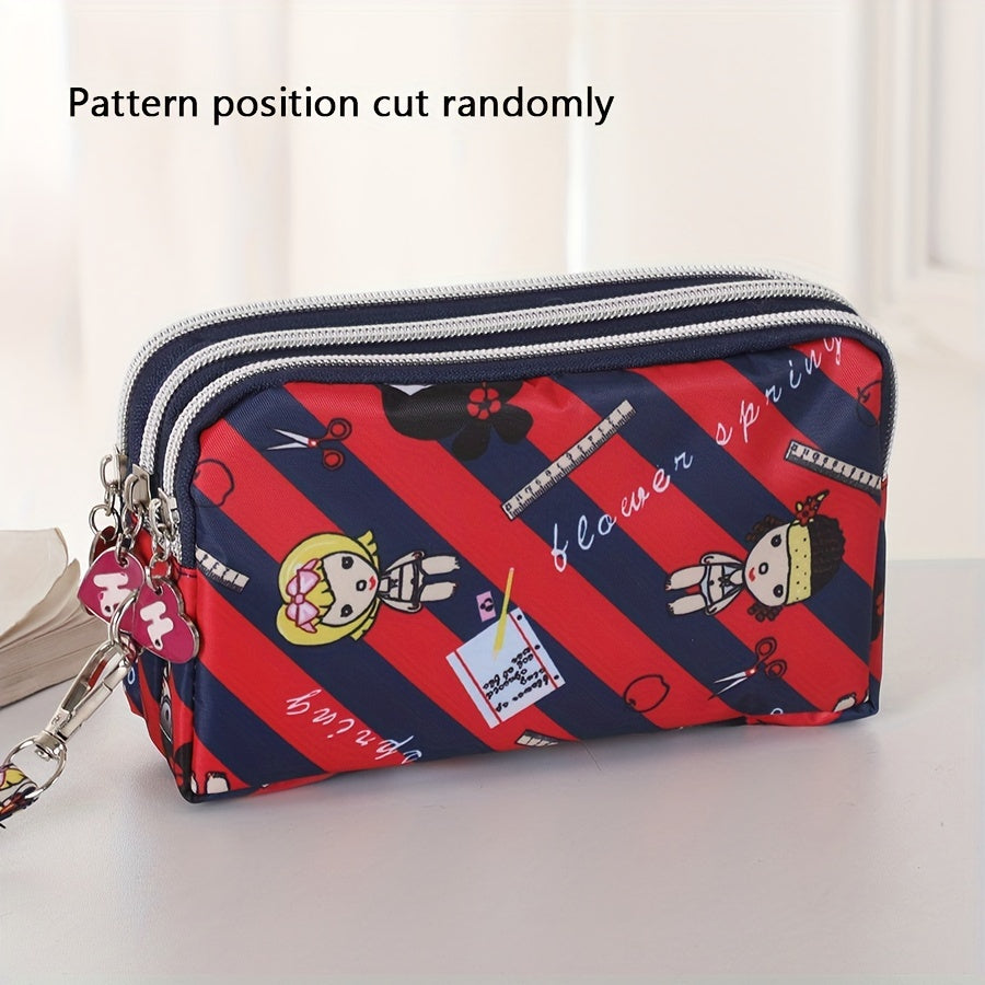 Women's Nylon Waterproof Coin Purse, Wrist Key Case, Large Capacity Wallet