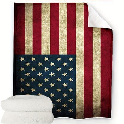 Ultra-Soft Patriotic All-Season Throw Blanket - Stain, Tear, and Fade Resistant, Easy Care, Perfect for Sofa, Bed, Travel, and Outdoor Activities - Cozy, Plush, and Durable for Year-Round Comfort