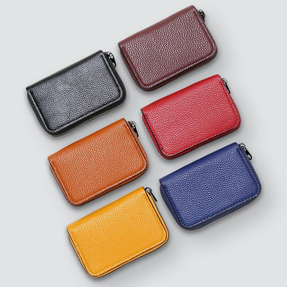 Short Small Coin Purse Men's And Women's PU Leather Casual Simple Fashion Zipper Card Bag