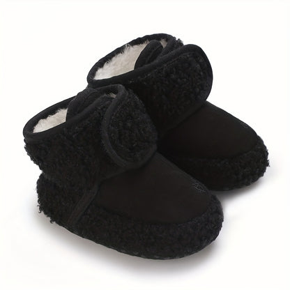 Warm, Cozy Baby Ankle Boots with Heart Pattern - Soft, Comfy Crib Shoes with Easy Fastener for Winter