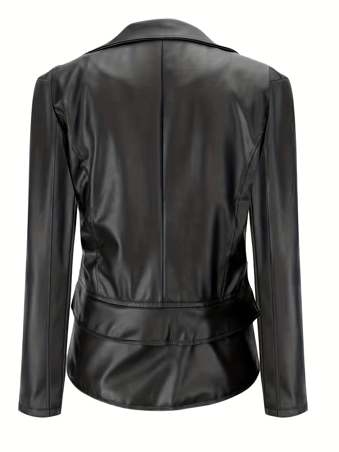 Antmvs Two-way Wear Zip Up Jacket, Elegant Long Sleeve Lapel Neck Jacket, Women's Clothing