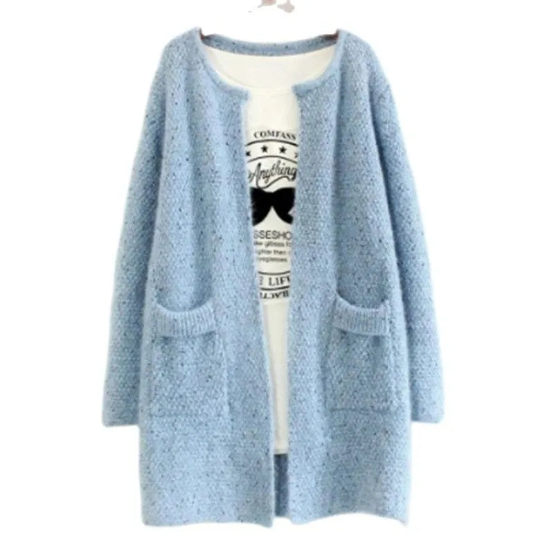 Women's Sweaters Autumn Winter Cardigan for Women Korean Fashion Loose Mohair Sweaters Crochet Cardigan Female Knitted Tops