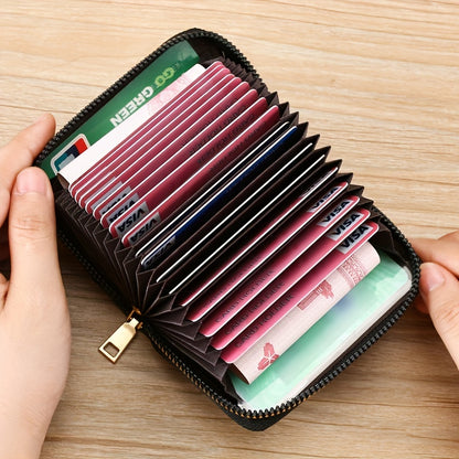 Zipper Around Credit Card Holder, Mini Printed Clutch Coin Purse, Portable Card Wallet With Multi Card Slots