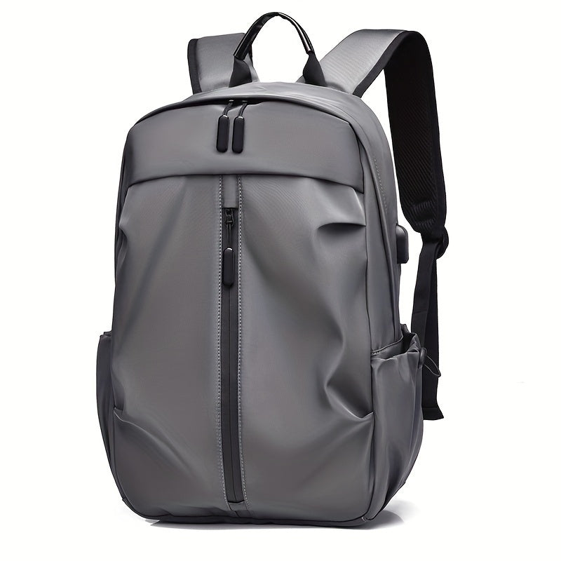 Water-Resistant Oxford Backpack for Men - Adjustable Straps, Polyester Lining, and Multiple Compartments for College, Daily Commute, and Office - Stylish, Business-Ready, and Durable Travel Companion