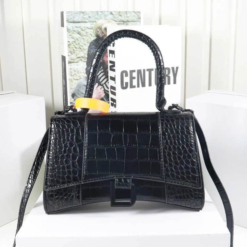 Evening Bags 18 Colors Alligator Hourglass Bag Designer Women Hobos Crossbody Crescent Bag Shoulder Bags Purse Cowhide Genuine Leather High