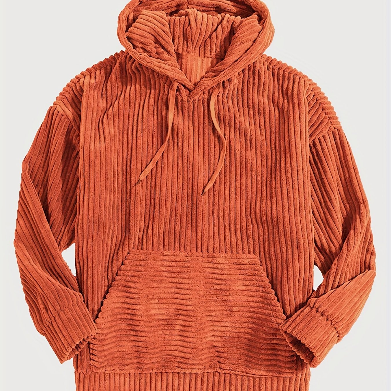 Antmvs Vintage Corduroy Hoodies For Men, Men's Casual Pullover Hooded Sweatshirt With Kangaroo Pocket Streetwear For Winter Fall, As Gifts