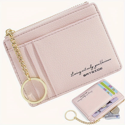 Mini Fashion Credit Card Holder, Ultra Thin Coin Purse, Women's Casual Clutch Wallet & Case