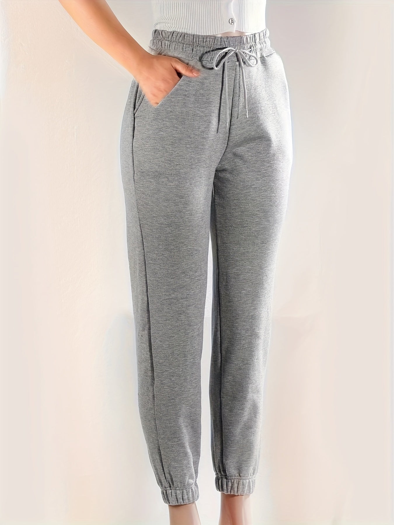 Antmvs Fleece Thickened Sweatpants, Winter Warm Sports Running Pants, Women's Activewear