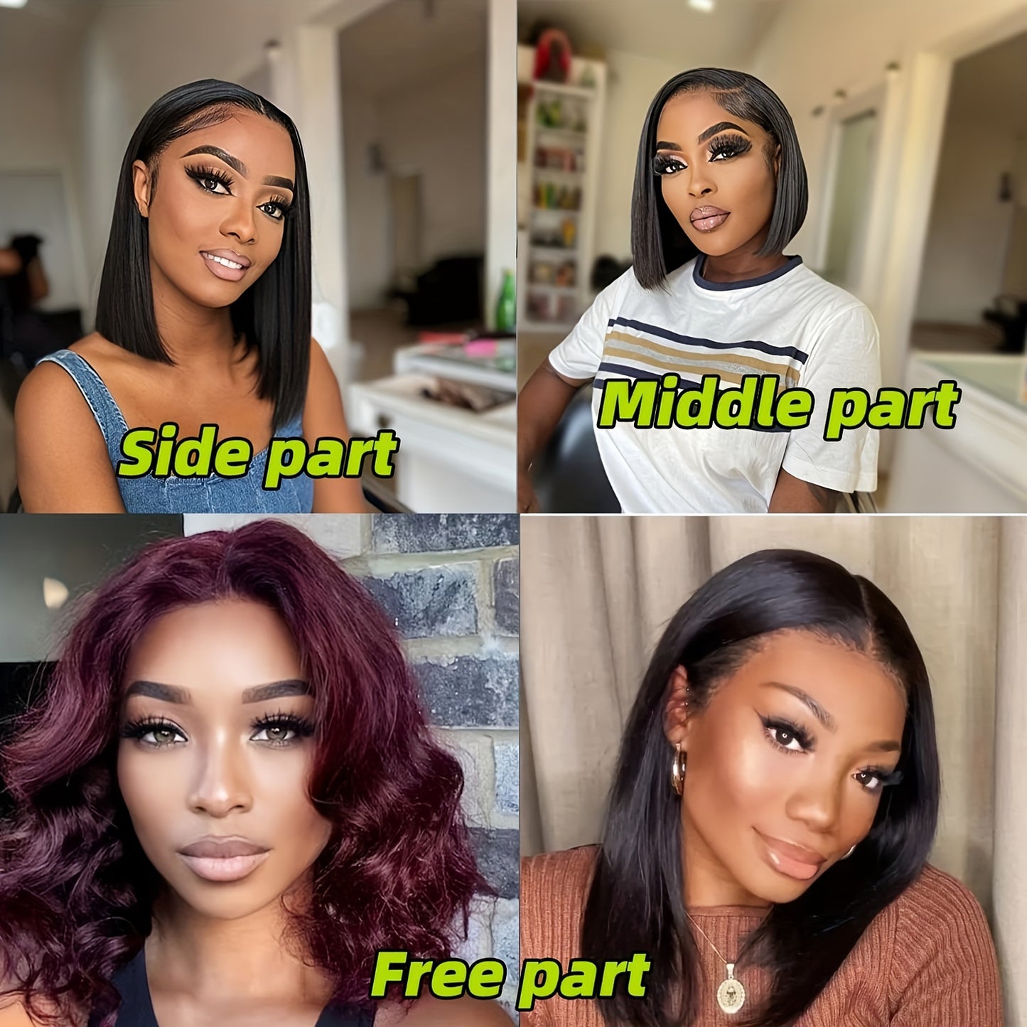 Natural Black Bob Wig Human Hair 13X4 Lace Frontal Wigs Glueless Wigs Human Hair Pre Plucked Natural Hairline 150% Density Straight Bob Lace Front Wigs Human Hair For Women Short Bob Wig 10-16Inch