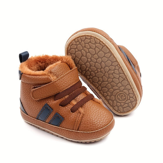 Comfortable Boots For Baby Boys And Girls, Non-slip Soft Warm Plus Fleece Boots For Walking, Autumn And Winter